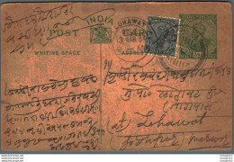 India Postal Stationery George V 1/2 A Lohawat Cds - Postcards