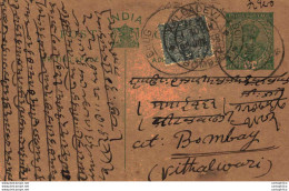 India Postal Stationery George V 1/2 A Kalbadevi Bombay Cds Drug Cds - Cartoline Postali