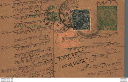 India Postal Stationery George V 1/2 A Kalbadevi Bombay Cds - Cartes Postales