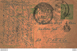 India Postal Patiala Stationery George V 1/2 A Patiala Cds - Patiala