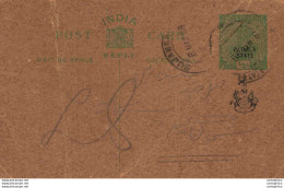 India Postal Patiala Stationery George V 1/2 A Sujangarh Cds - Patiala