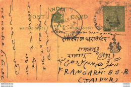 India Postal Patiala Stationery George V 1/2 A Ramgarh Jaipur Cds - Patiala