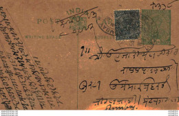 India Postal Stationery George V 1/2 A - Cartoline Postali