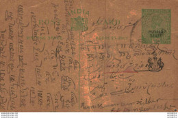 India Postal Patiala Stationery George V 1/2 A - Patiala