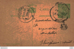 India Postal Patiala Stationery George V 1/2 A Jhunjhunu Cds - Patiala
