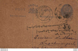 India Postal Patiala Stationery George V 1/4 A Lachhmangarh Cds - Patiala