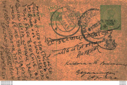 India Postal Stationery Patiala State 1/2A - Patiala