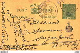 India Postal Stationery Patiala State 1/2A Sujangarh Cds - Patiala