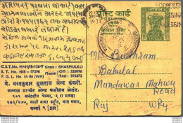 India Postal Stationery Ashoka 10p Bharmulko - Cartes Postales