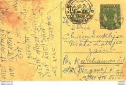 India Postal Stationery Ashoka 10p To Nagaur Sambhar Lake - Cartoline Postali