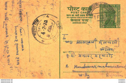 India Postal Stationery Ashoka 10p Bandikui - Cartes Postales