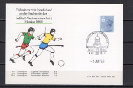 Northern Ireland 1986 Football Soccer World Cup Commemorative Postcard With Results Of The Northern Ireland Team - 1986 – Mexico