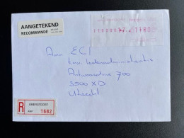 NETHERLANDS 1996 REGISTERED LETTER AMERSFOORT TO UTRECHT 11-03-1996 NEDERLAND AANGETEKEND STICKER - Lettres & Documents