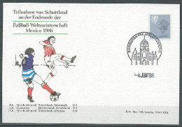 Scotland 1986 Football Soccer World Cup Commemorative Postcard With Results Of The Scottish Team - 1986 – Mexico