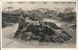 11728862 Buergenstock Und Umgebung Panoramakarte Buergenstock - Other & Unclassified