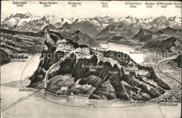 11728824 Buergenstock Und Umgebung Panoramakarte Buergenstock - Altri & Non Classificati