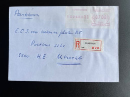 NETHERLANDS 1988 REGISTERED LETTER LUNTEREN TO UTRECHT 13-06-1988 NEDERLAND AANGETEKEND STICKER - Briefe U. Dokumente