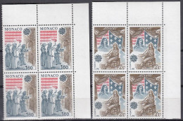 MONACO  1526-1527, 4erBlock Eckrand, Postfrisch **, Europa CEPT:Historische Ereignisse, 1982 - Unused Stamps