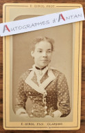 ● 1880 Valentine BEAUPREY - E. GIROL - Phot Clarens - Vaud Suisse - Photo Jeune Femme - Cdv Tirage Albuminé - Debrand - Identified Persons