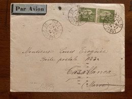 LETTRE Par Avion Pour Le MAROC TP PAIX 75c Paire OBL.11-4 34 PARIS 30 - 1932-39 Peace