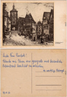 Rothenburg Ob Der Tauber Am Plönlein Signierte Künstlerkarte 1925 - Rothenburg O. D. Tauber