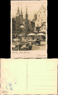 Ansichtskarte Nürnberg Schöner-Brunnen Und Marktstände 1936 - Nuernberg