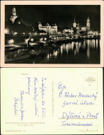 Altstadt-Dresden Dampferanlegestelle Und Brühlsche Terrasse Bei Nacht 1956 - Dresden