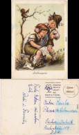 Liebespein Junge Mädchen Künstlerkarte Signiert Ansichtskarte  1961 - Portretten