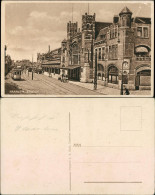 Postkaart Haarlem Station/Bahnhof, Straße - Straßenbahn 1928  - Haarlem