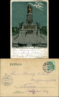 Litho AK Rüdesheim (Rhein) Mondscheinlitho: Niederwalddenkmal 1904  - Rüdesheim A. Rh.