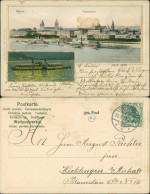 Ansichtskarte Mainz 2 Bild: Stadt Und Dampfer Bei Nacht 1903 Goldrand - Mainz