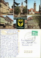 Ansichtskarte Arnstadt Neues Palais, Rathaus, Neideckturm, Hopfenbrunnen 1989 - Arnstadt