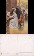 Künstlerkarte K. Ekwall "Frau Musika", Paar Mit Musikinstrumenten 1910 - Musik Und Musikanten