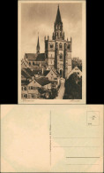 Ansichtskarte Konstanz Außenansicht Münster, Teilansicht Mit Strasse 1920 - Konstanz