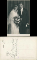 Hochzeit Echtfoto-AK Paar Braut Bräutigam Atelierphoto Aus GRAZ 1931 Privatfoto - Marriages