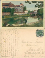 Stimmungsbild Natur Frau Beim Waschen Am Fluss (Ort Unbekannt) 1913 - Ohne Zuordnung