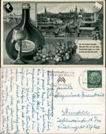 Ansichtskarte Würzburg Weinflasche, Reben - Stadt 1936 - Würzburg