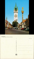 Straubing Dreifaltigkeitssäule, Stadtturm, Rathaus Diverse Autos, Bus 1975 - Straubing