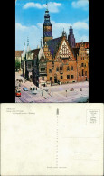 Postcard Breslau Wrocław Rathaus Strassen Partie, Autos, Tram 1970 - Schlesien