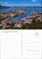 Bergen Bergen Utsikt Over Byen Med Vågen Panoramic Postcard 1975 - Norway