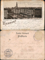 Litho AK Hamburg Alsterarkaden, Reesendammbrücke Gruss Aus 1894 - Otros & Sin Clasificación