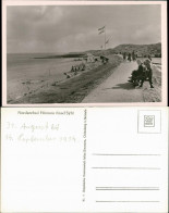 Gemeinde Sylt Panorama-Ansicht Personen & Flaggen Am Strand 1954 - Autres & Non Classés