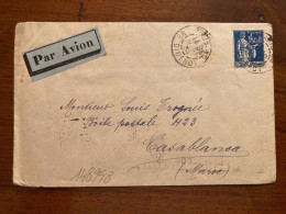 LETTRE Par Avion Pour Le MAROC TP PAIX 1F50 OBL.9-1 34 PARIS 30 - 1932-39 Vrede