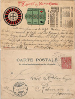 Postcard Monte-Carlo Roulette-Tisch Beschreibung Gel. Monaco 1907 - Autres & Non Classés