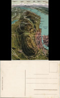 Ansichtskarte .Schweiz Landkarten AK Swiss Schweiz Zürichsee 1913 - Other & Unclassified