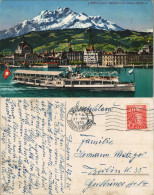 Ansichtskarte Luzern Lucerna Pilatus U. Bahnhof Dampfer Luzern 1913 - Autres & Non Classés