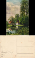 Ansichtskarte  Haus - Flusslandschaft Photochromie Stimmungsbild 1910 - Schilderijen