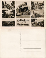 Rothenburg Ob Der Tauber Mehrbildkarte Der Stadt Des Meistertrunks 1955 - Rothenburg O. D. Tauber