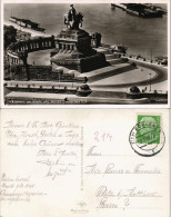 Ansichtskarte Koblenz Deutsches Eck Denkmal Mündung Mosel Rhein 1954 - Koblenz