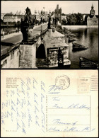 Postcard Prag Praha Karlsbrücke Karlův Most Charles Bridge 1961 - Czech Republic